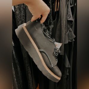 Clarks black chunky heel shoes